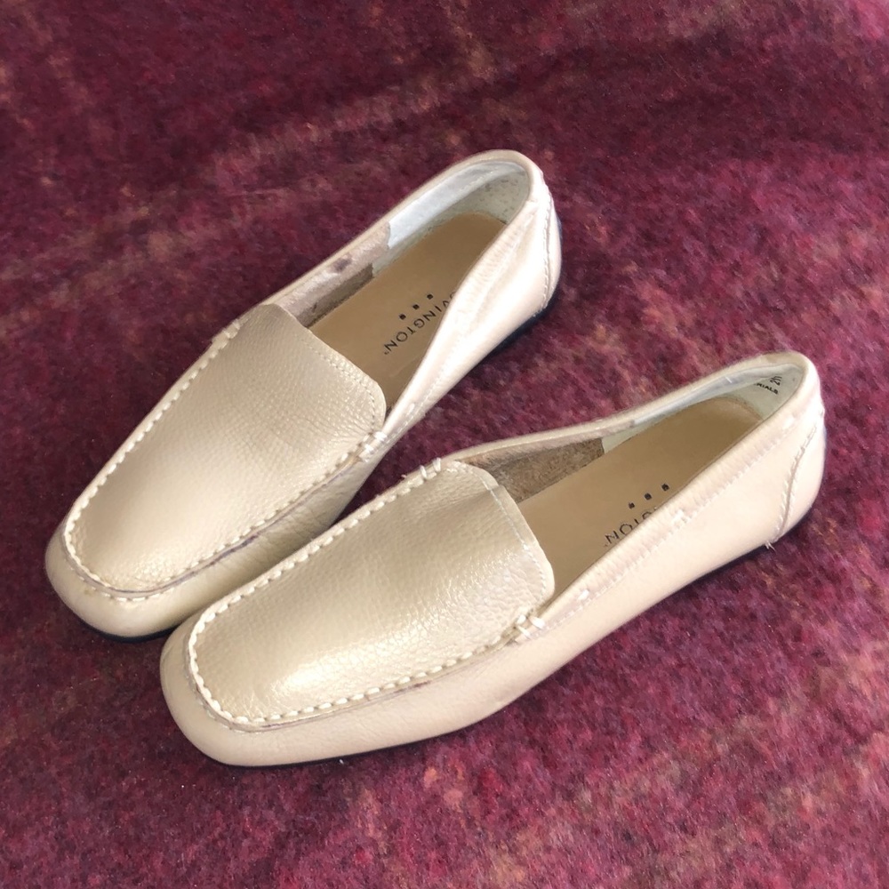 Covington Pebble Leather Loafer, Cream